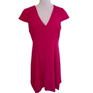 Eliza J. Pink Crepe Cap Sleeve Fit and Flare Dress 12
